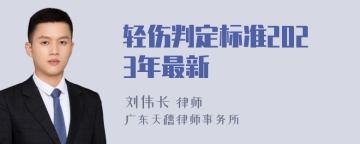 轻伤判定标准2023年最新