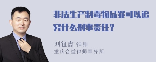 非法生产制毒物品罪可以追究什么刑事责任？