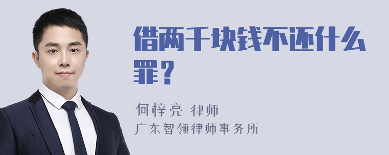 借两千块钱不还什么罪？