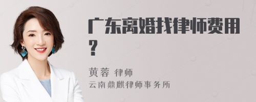 广东离婚找律师费用？