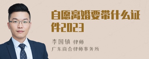 自愿离婚要带什么证件2023