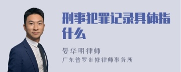 刑事犯罪记录具体指什么