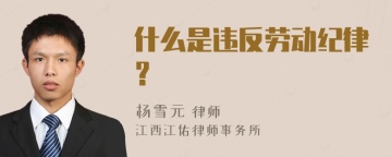 什么是违反劳动纪律？