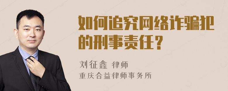 如何追究网络诈骗犯的刑事责任？