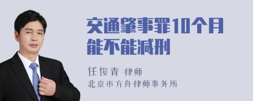 交通肇事罪10个月能不能减刑