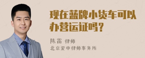 现在蓝牌小货车可以办营运证吗？