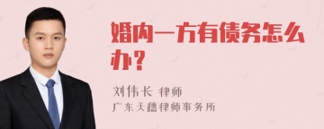 婚内一方有债务怎么办？