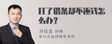 打了借条却不还钱怎么办？