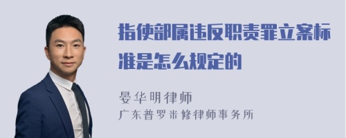 指使部属违反职责罪立案标准是怎么规定的