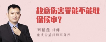 故意伤害罪能不能取保候审？