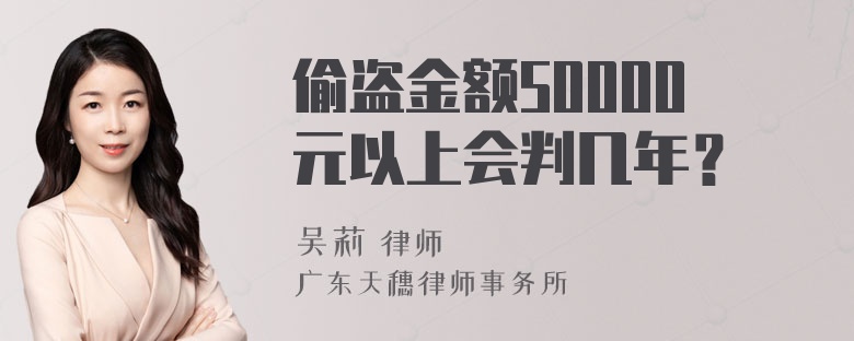 偷盗金额50000元以上会判几年？