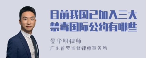 目前我国已加入三大禁毒国际公约有哪些