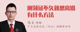 刚领证不久就想离婚有什么方法