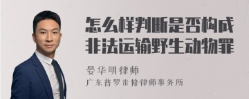 怎么样判断是否构成非法运输野生动物罪