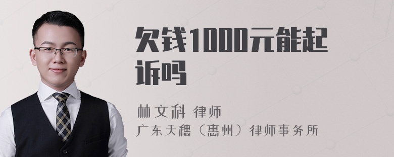 欠钱1000元能起诉吗