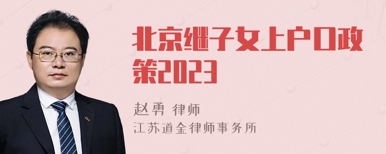 北京继子女上户口政策2023