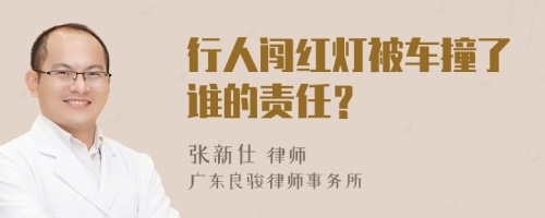 行人闯红灯被车撞了谁的责任？