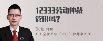 12333劳动仲裁管用吗？