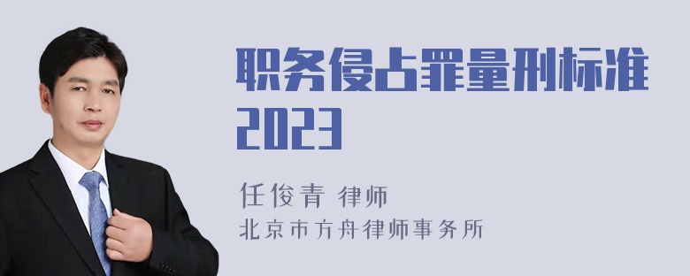 职务侵占罪量刑标准2023