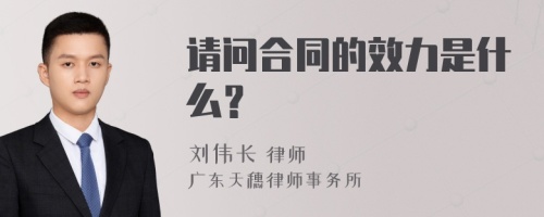 请问合同的效力是什么？