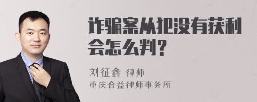 诈骗案从犯没有获利会怎么判？