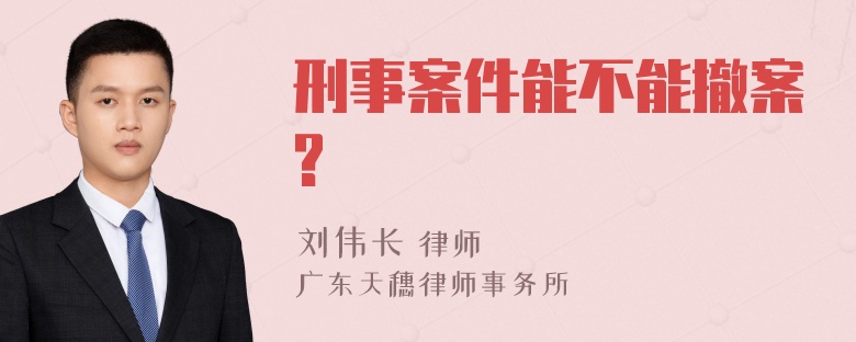 刑事案件能不能撤案?