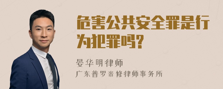 危害公共安全罪是行为犯罪吗?