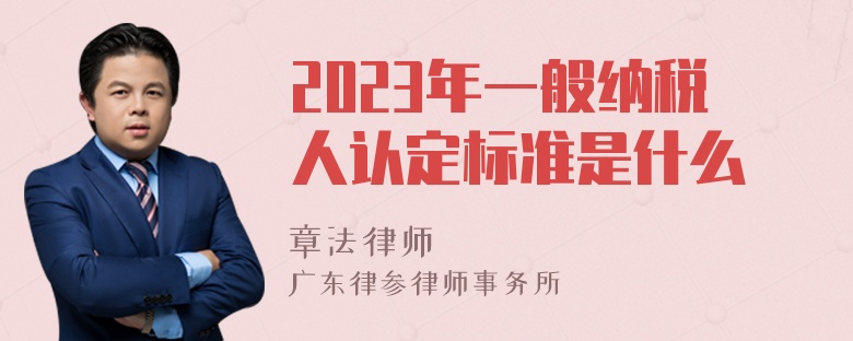 2023年一般纳税人认定标准是什么