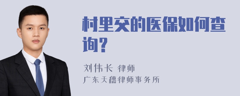 村里交的医保如何查询？