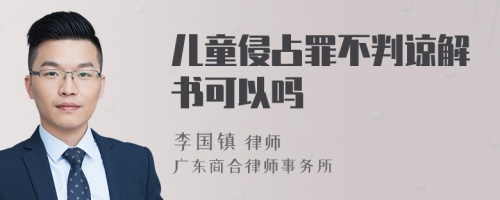 儿童侵占罪不判谅解书可以吗