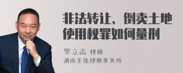 非法转让、倒卖土地使用权罪如何量刑