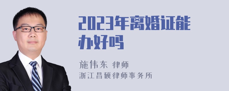 2023年离婚证能办好吗