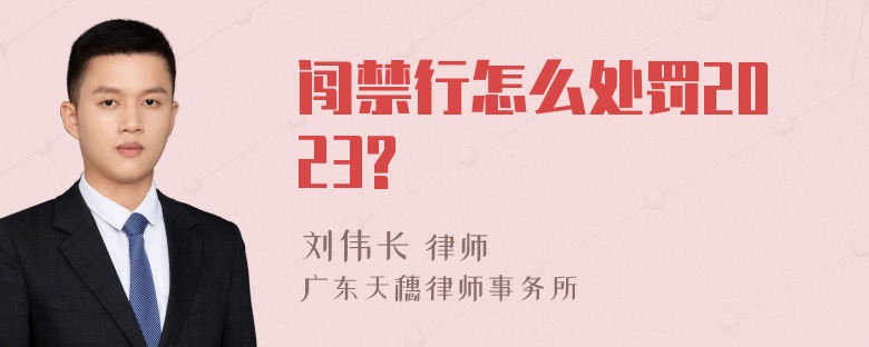 闯禁行怎么处罚2023?