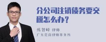 分公司注销债务要交税怎么办？