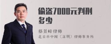 偷盗7000元判刑多少