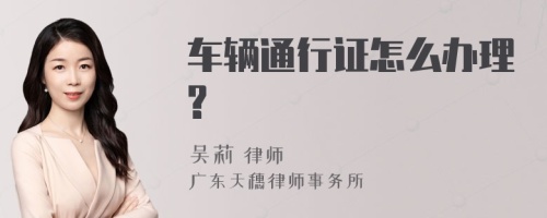 车辆通行证怎么办理?