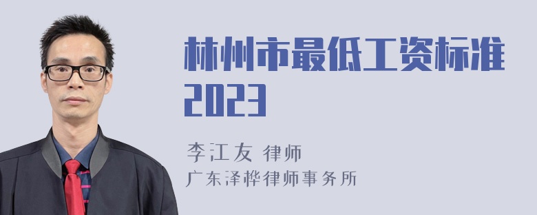 林州市最低工资标准2023