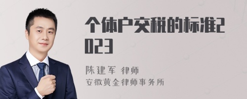 个体户交税的标准2023