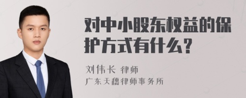 对中小股东权益的保护方式有什么？