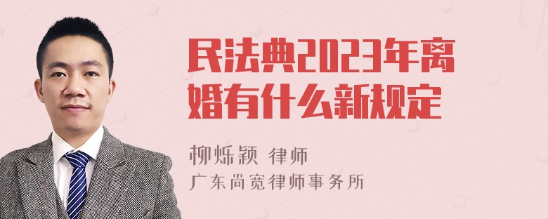 民法典2023年离婚有什么新规定