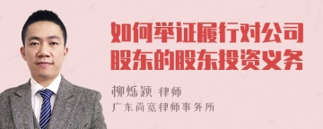 如何举证履行对公司股东的股东投资义务