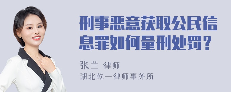 刑事恶意获取公民信息罪如何量刑处罚？