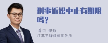 刑事诉讼中止有期限吗？