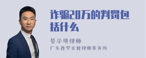 诈骗20万的判罚包括什么