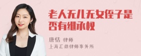 老人无儿无女侄子是否有继承权