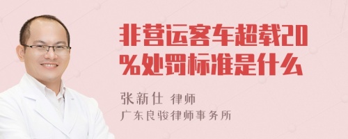 非营运客车超载20%处罚标准是什么