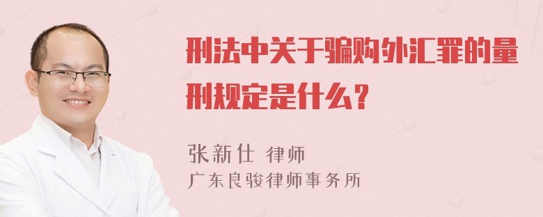 刑法中关于骗购外汇罪的量刑规定是什么？