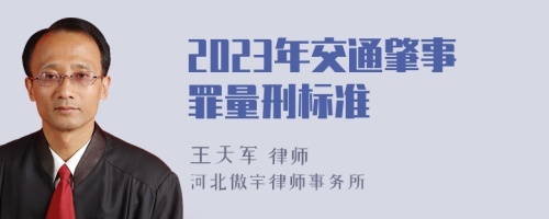 2023年交通肇事罪量刑标准