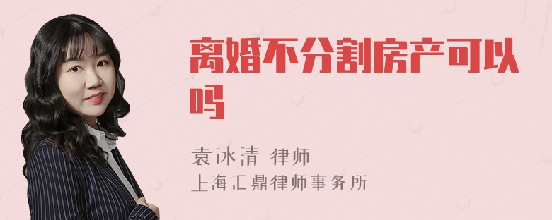 离婚不分割房产可以吗