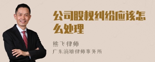 公司股权纠纷应该怎么处理